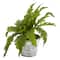 Fern Artificial Plant in Vintage Hanging Planter